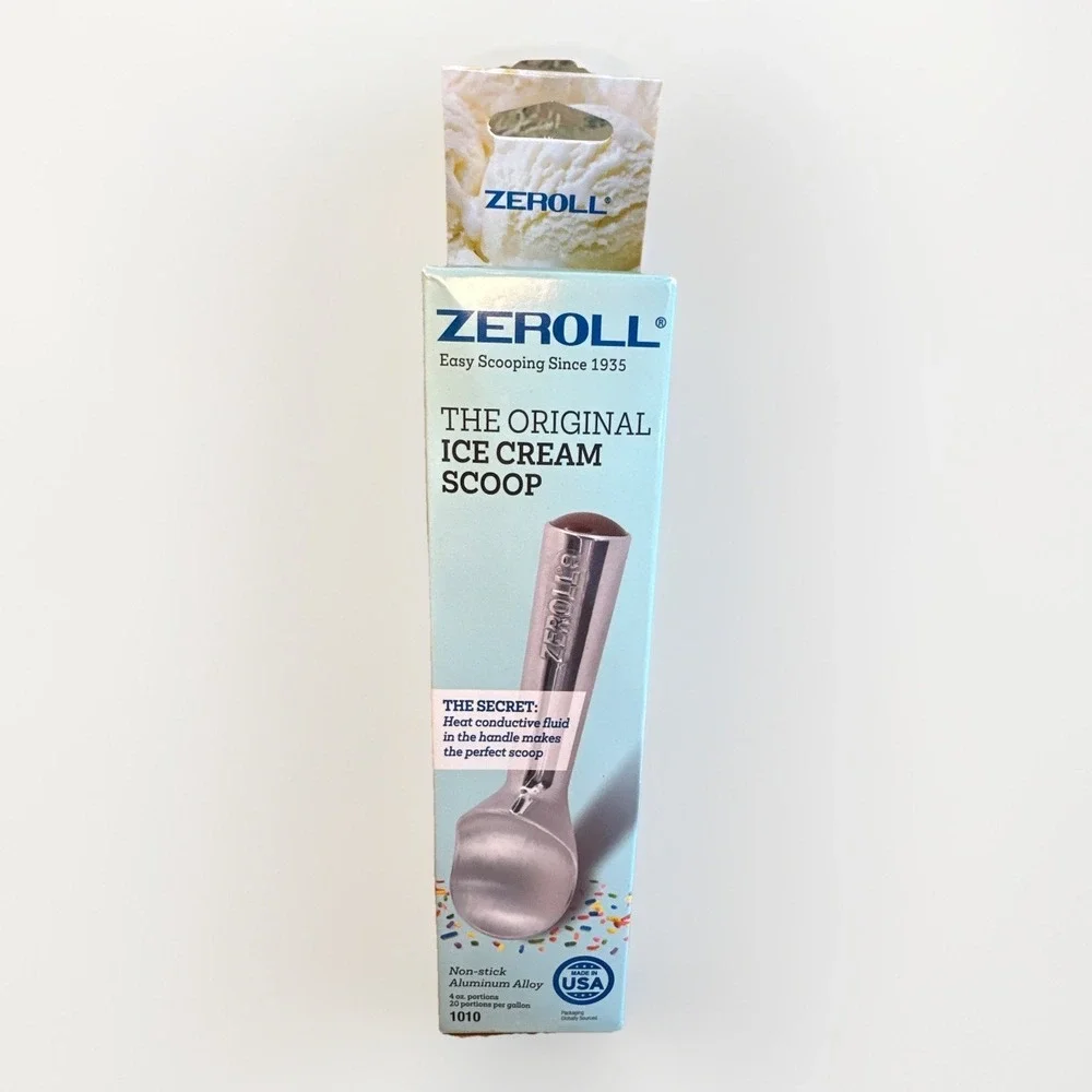 Zeroll Ice Cream Scoop with Unique Liquid Filled Heat 4-Ounce, Silver New